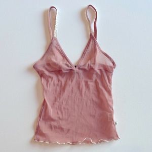 Hollister Pink Lace Layering Tank Top Size XS